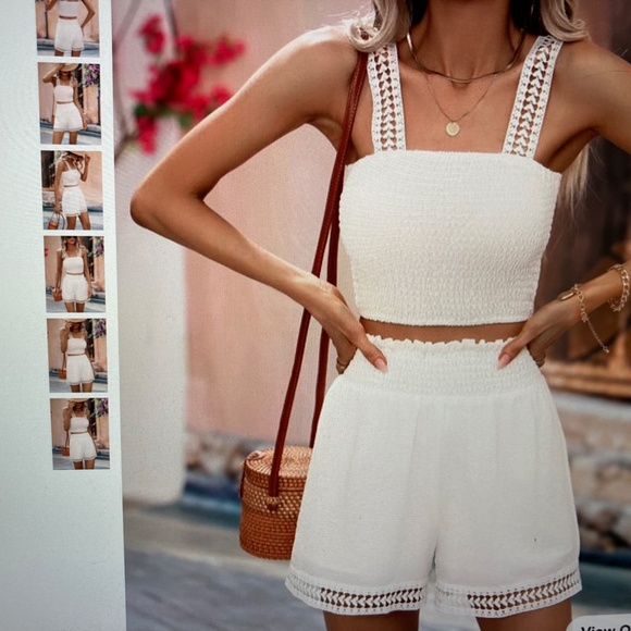 Hollow Out Cami Top & Shorts sets sz L 8/10 - Picture 1 of 13